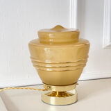Amber glass table lamp