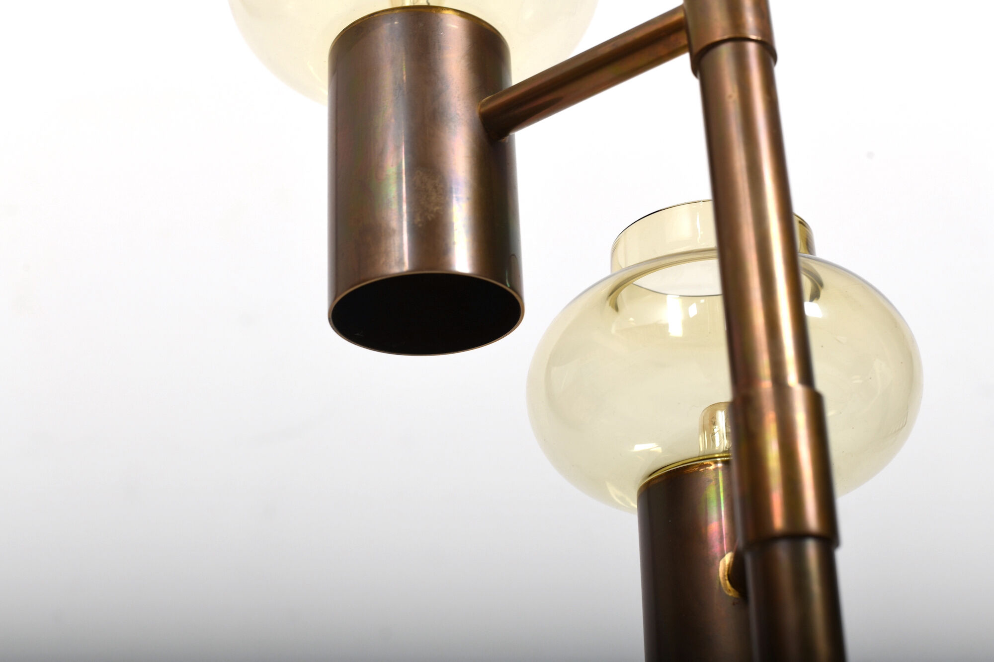 Mid century danish 6 arms brass-chandelier c.1960