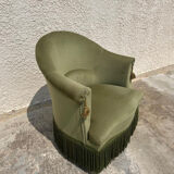 Pair of vintage green toad armchairs