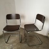 Pair of cantilever chairs from the 80s bauhaus style
