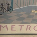 Affiche sérigraphiée originale encadrée Metropolitain de Quentin King 1983