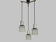 Suspension waterfall vintage in chrome polished and glass chiseled 3 lights 70s