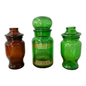 Trio of apothecary jars (70s)