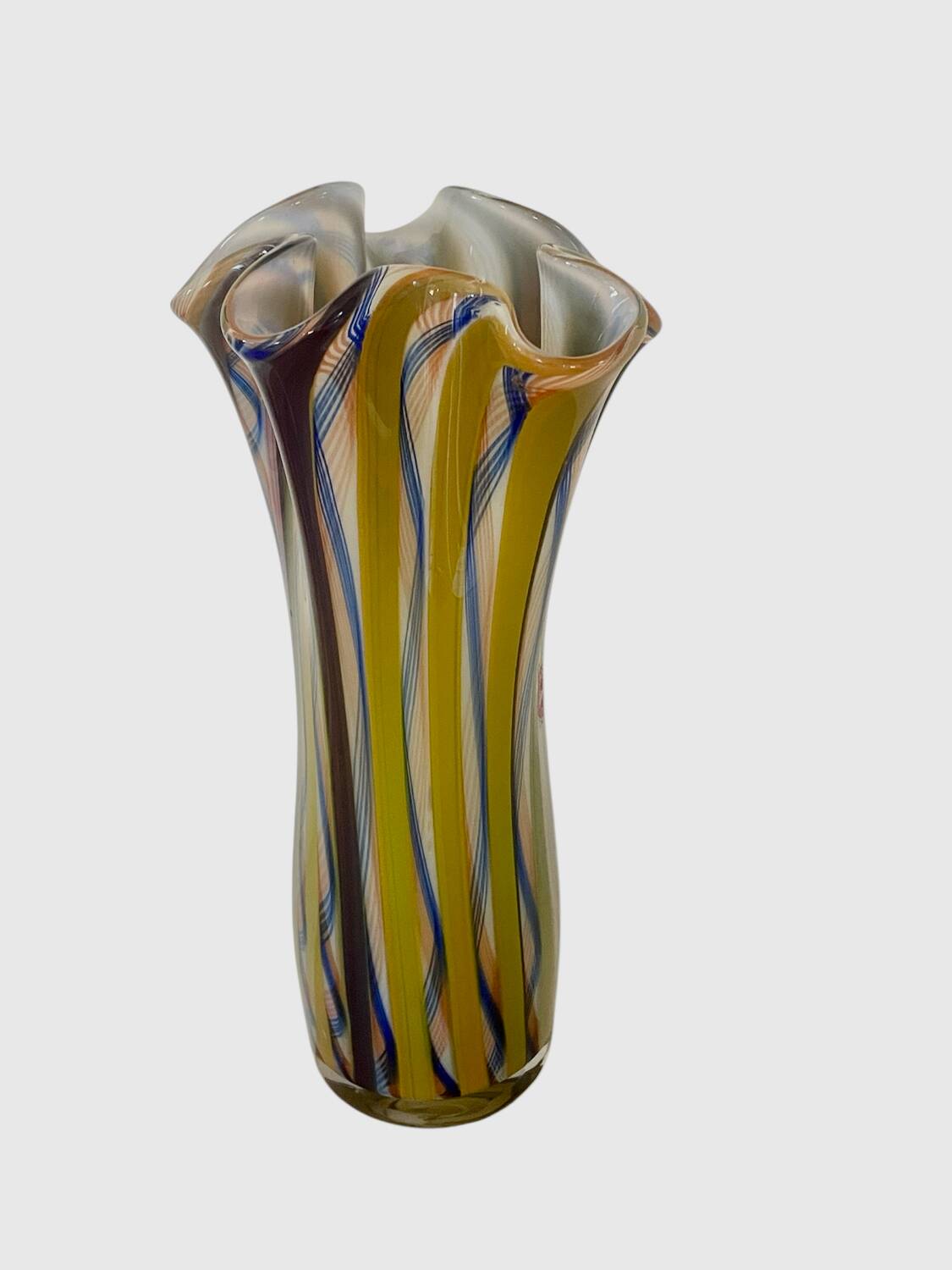 Vintage Murano Striped Vase