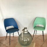3 chairs barrel 50/60s skaï