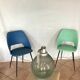 3 chaises tonneau années 50/60 skaï