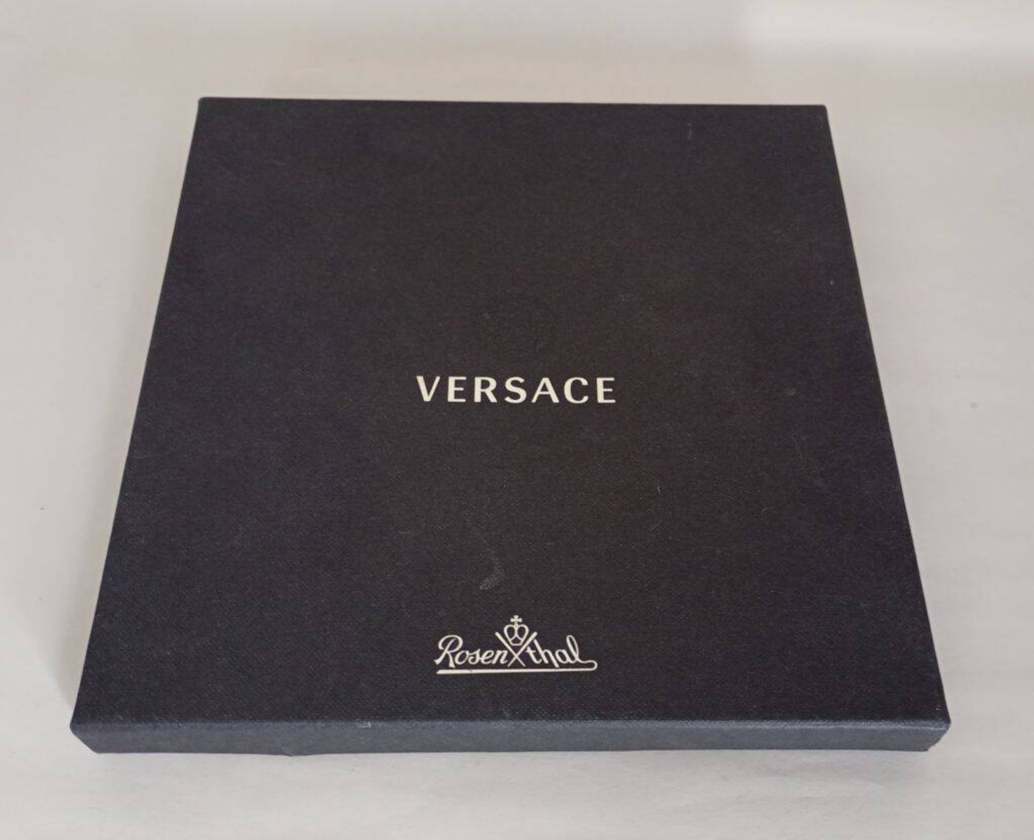 Rosenthal Versace Medusa Blue Porcelain Plate in Black Box