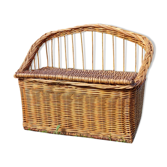 Rattan toy chest