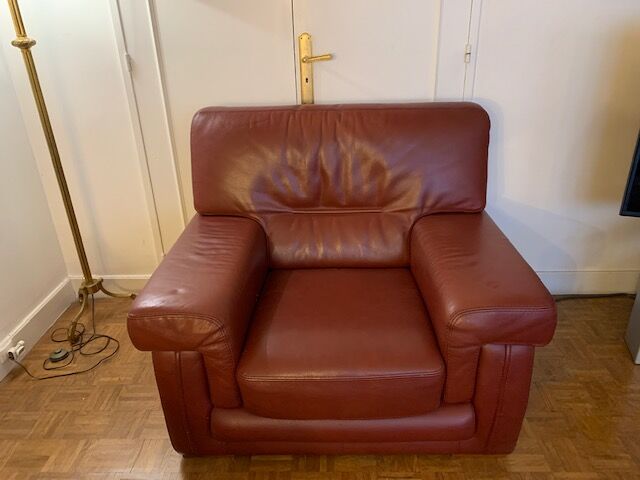 Pair of leather armchairs