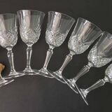 12 large cut crystal wine glasses