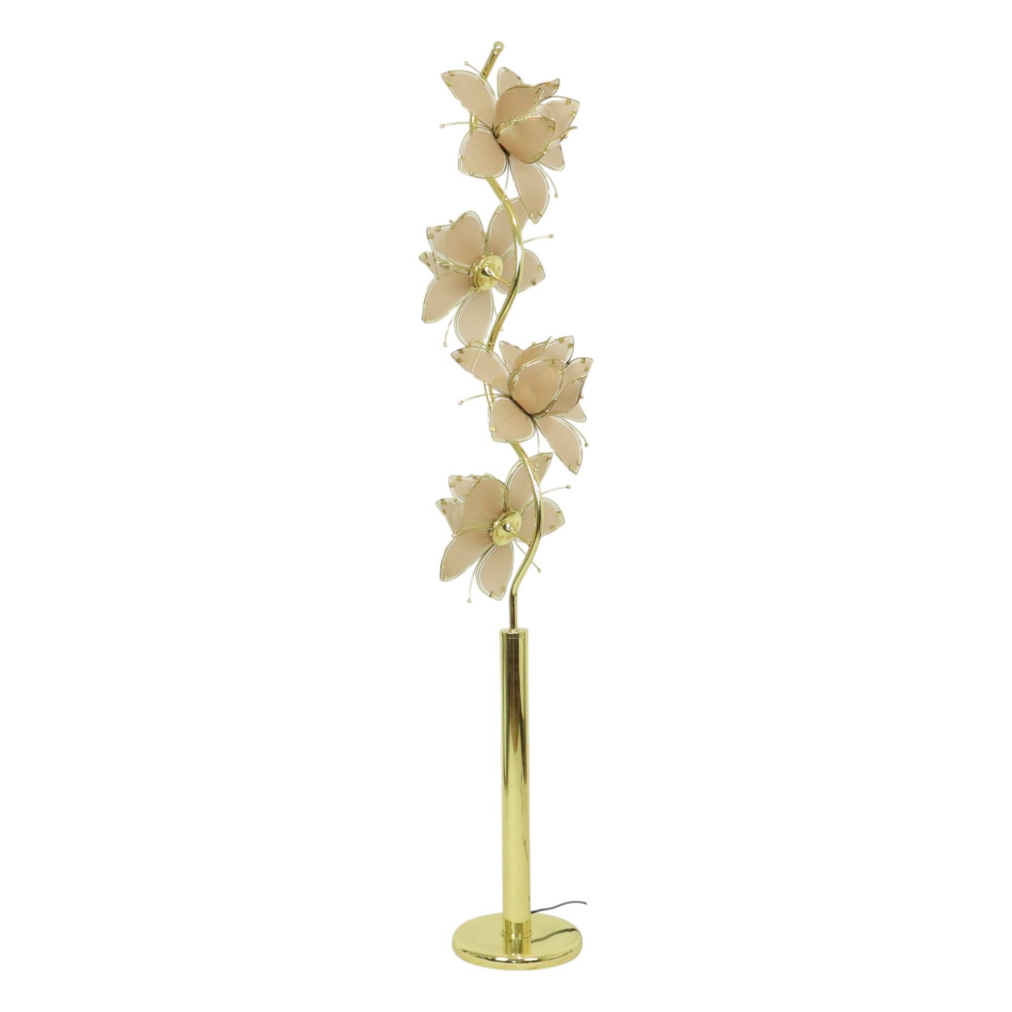 Italian Lotus Lamp XL Floor Lamp Hollywood Regency 190cm