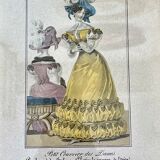 Framed antique paris fashion engraving