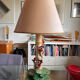 Large ceramic lamp with slip decoration signed F.D.