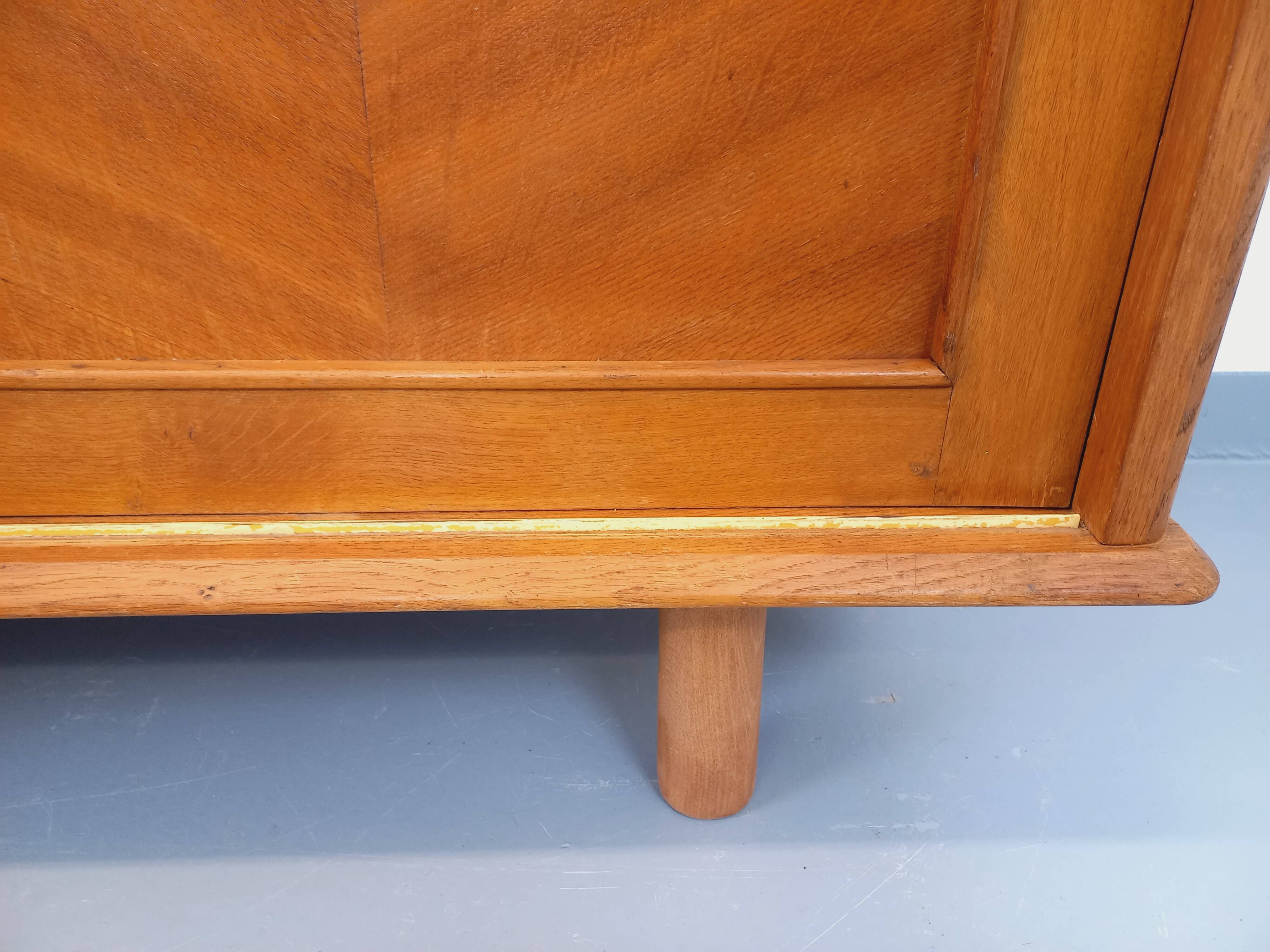 Vintage oak wardrobe from the 1960s.