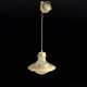 Suspension vintage Massive en métal doré et verre texturé -