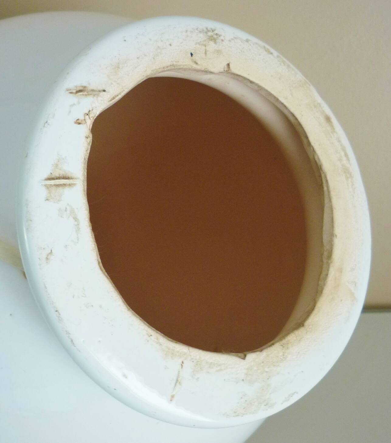 White glazed ceramic lamp, sleek design from the 60s/70s