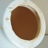 White glazed ceramic lamp, sleek design from the 60s/70s