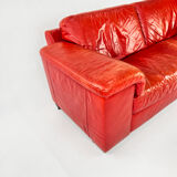 Postmodern italian leather sofa, 1980s