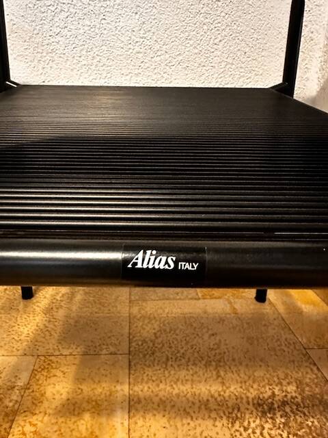 Vintage black Spaghetti armchair Giandomenico Belotti for Alias, model 109