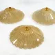 Set of three Large Italian Murano Glass Ceiling Lamps by Murano Due. Italy
