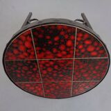 German Brutalist Side Table in Ceramic and Cast Iron, 1960s