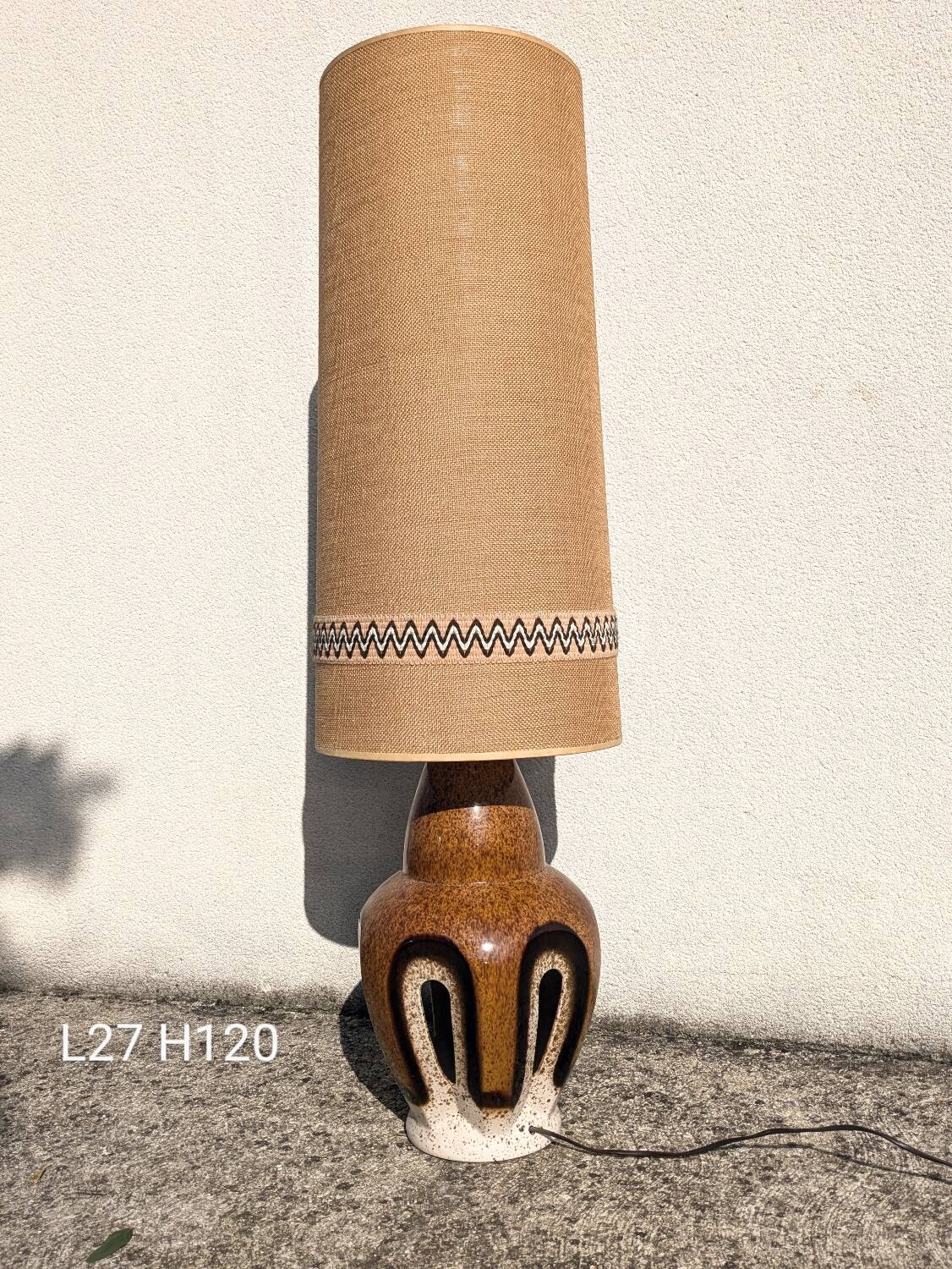 Vintage ceramic floor lamp signed Baudin vintage 1960 1970