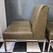 Ensemble suite de 3 chauffeuses fauteuils Vintage