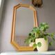 Light oak wooden mirror from the 1980s