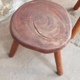 Two stools "brutalize" in solid oak