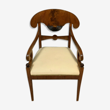 Fauteuil de bureau Biedermeier en acajou époque XIXeme