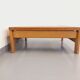 Vintage square coffee table in solid oak wood from the 60s 70s