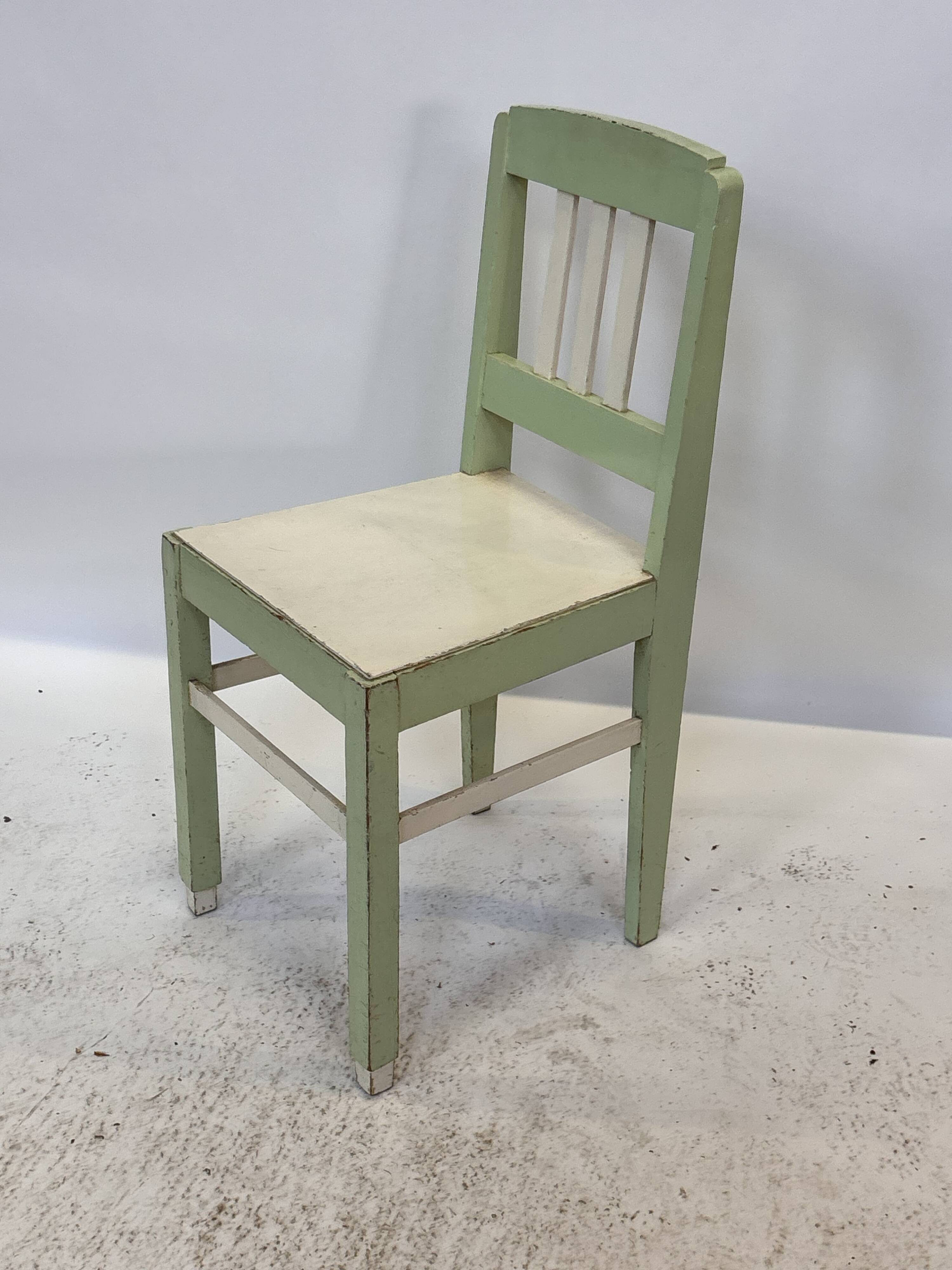 Chaise Art Déco vintage, style de design minimaliste, bois "de stijl"