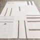 Tapis Kilim contemporain vintage Off White et noir 7x10, 218x307 cm