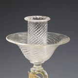 Glass candlestick by Archimede Seguso with dolphin, circa 1960s.