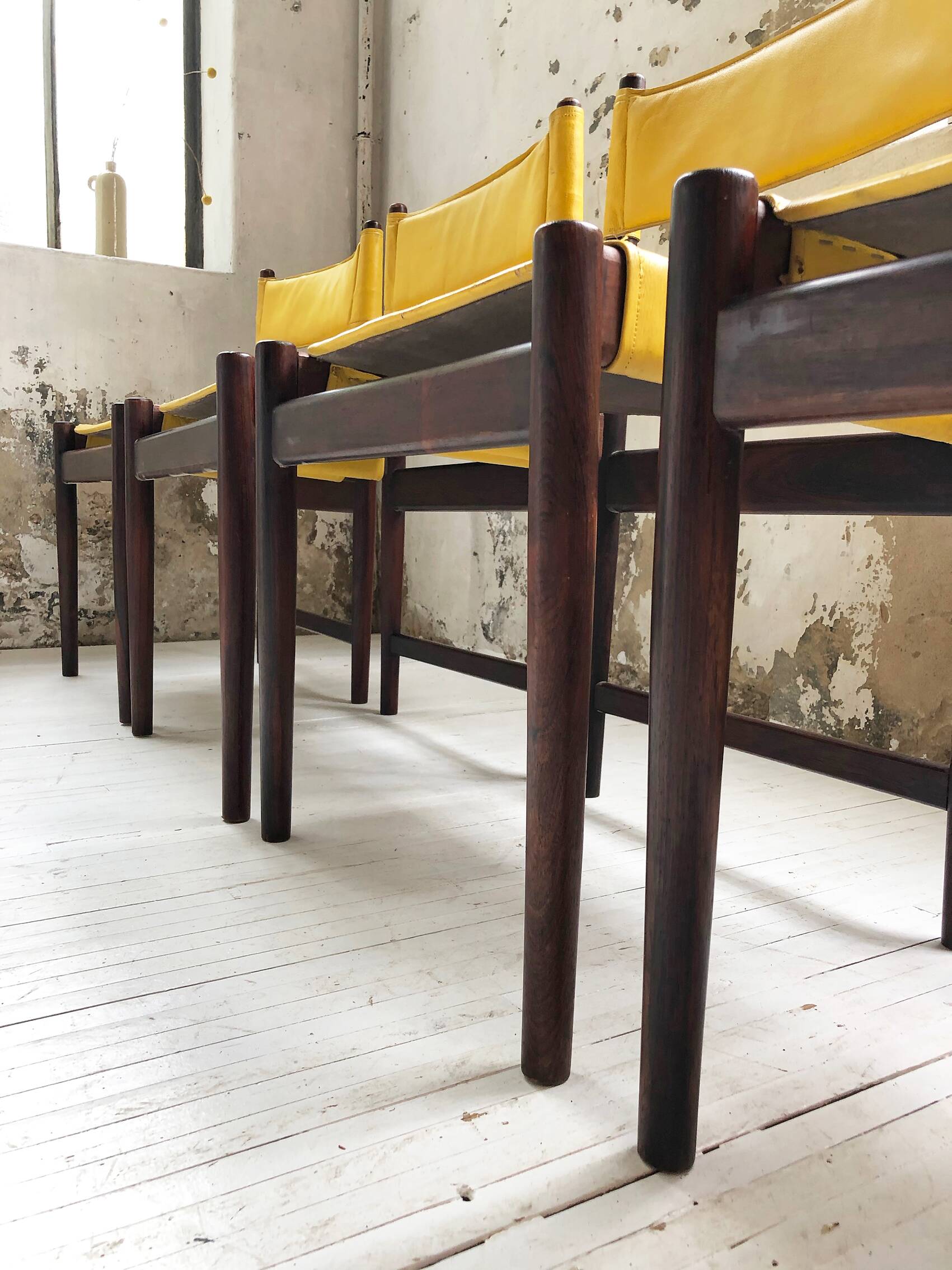 Rosewood leather chairs by Arne Vodder for Sibast