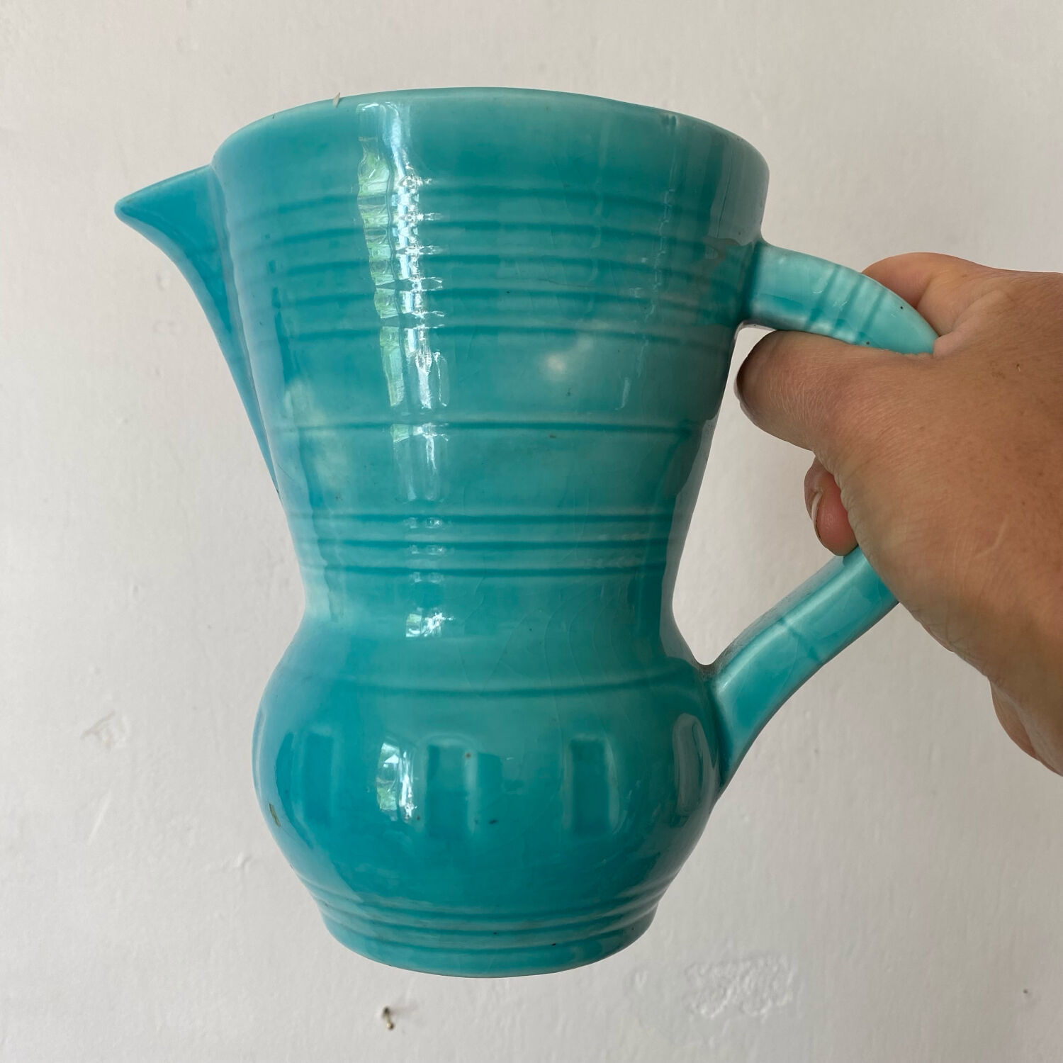 Turquoise Pichet Digoin from the 1950s