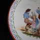 Large Round Antique Plate 33 cm Ceramic Pierrefonds - Regional Dance Decoration