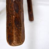 Brutalist solid wood side table