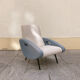 Blue and gray armchair by François Letourneur