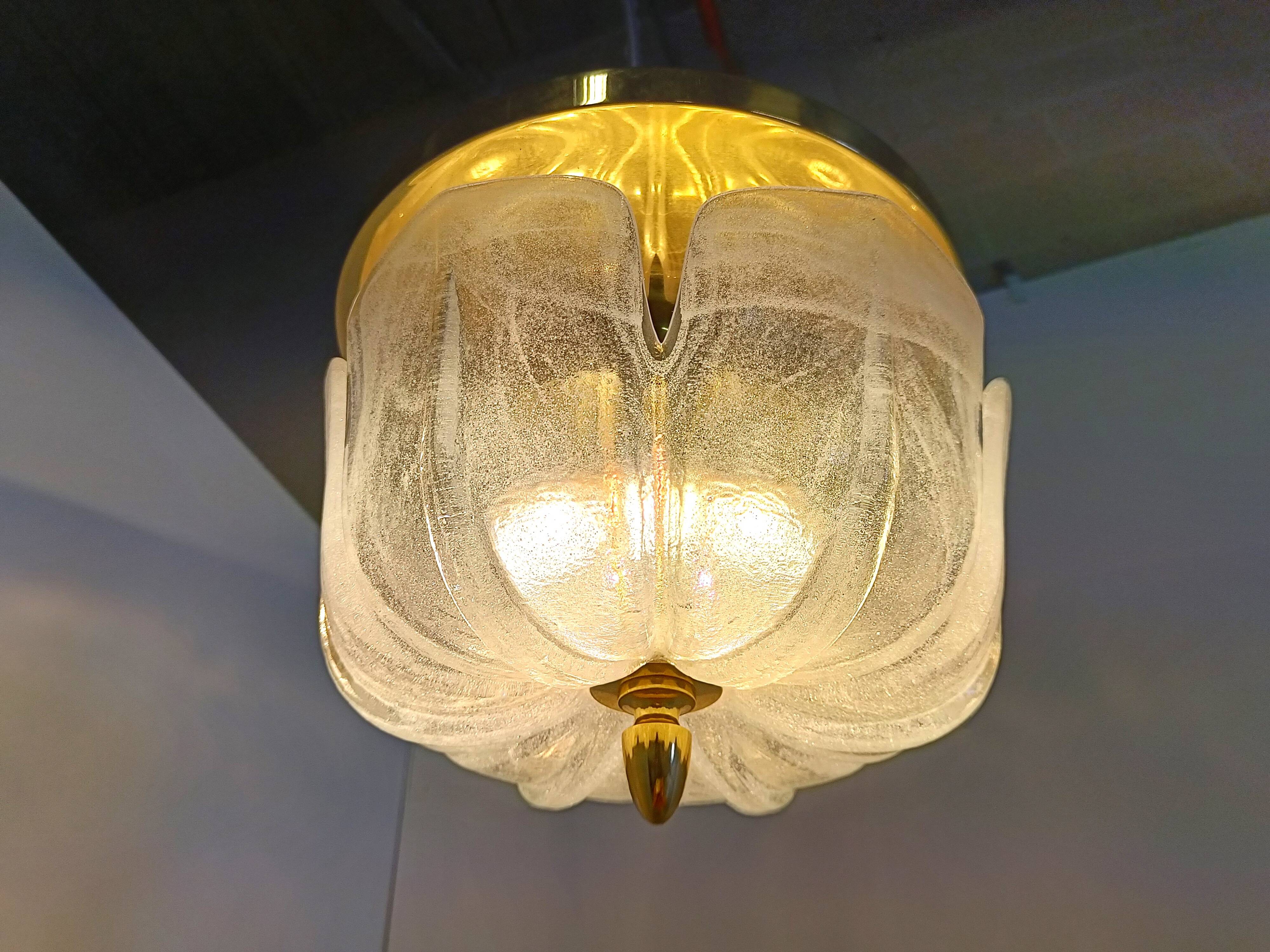 Vintage chandelier by Glashutte Limburg, 1960s