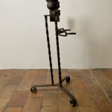 Large Brutalist Wrought Iron Candlestick