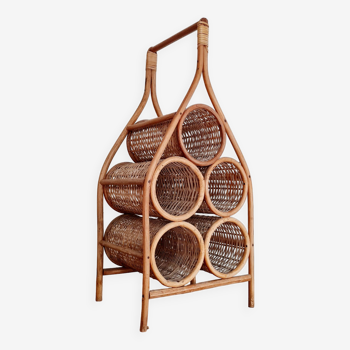 Rattan bottle holder