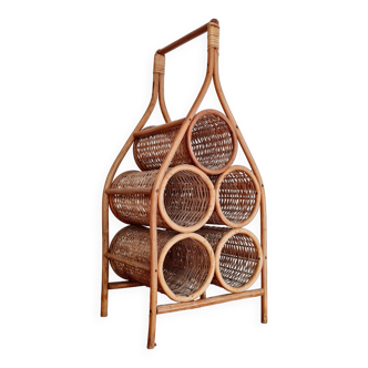 Rattan bottle holder