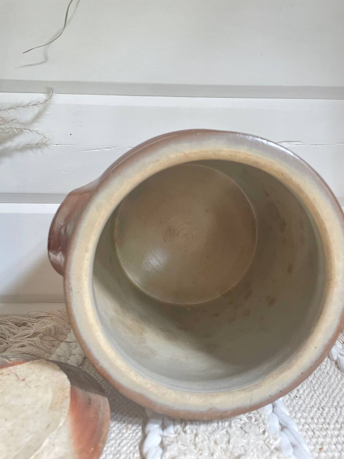 Old stoneware salt cellar