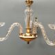 Small Venetian chandelier, three-burner twisted blown glass 1950s - Brass, Glass