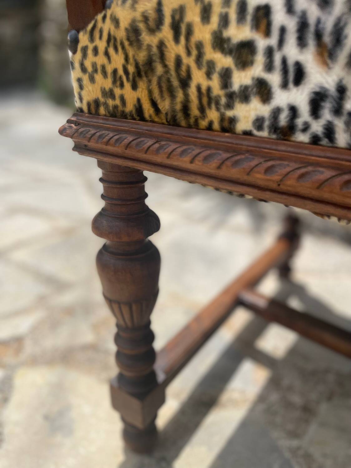 Walnut Armchair Louis XIII Style Period 19th Century