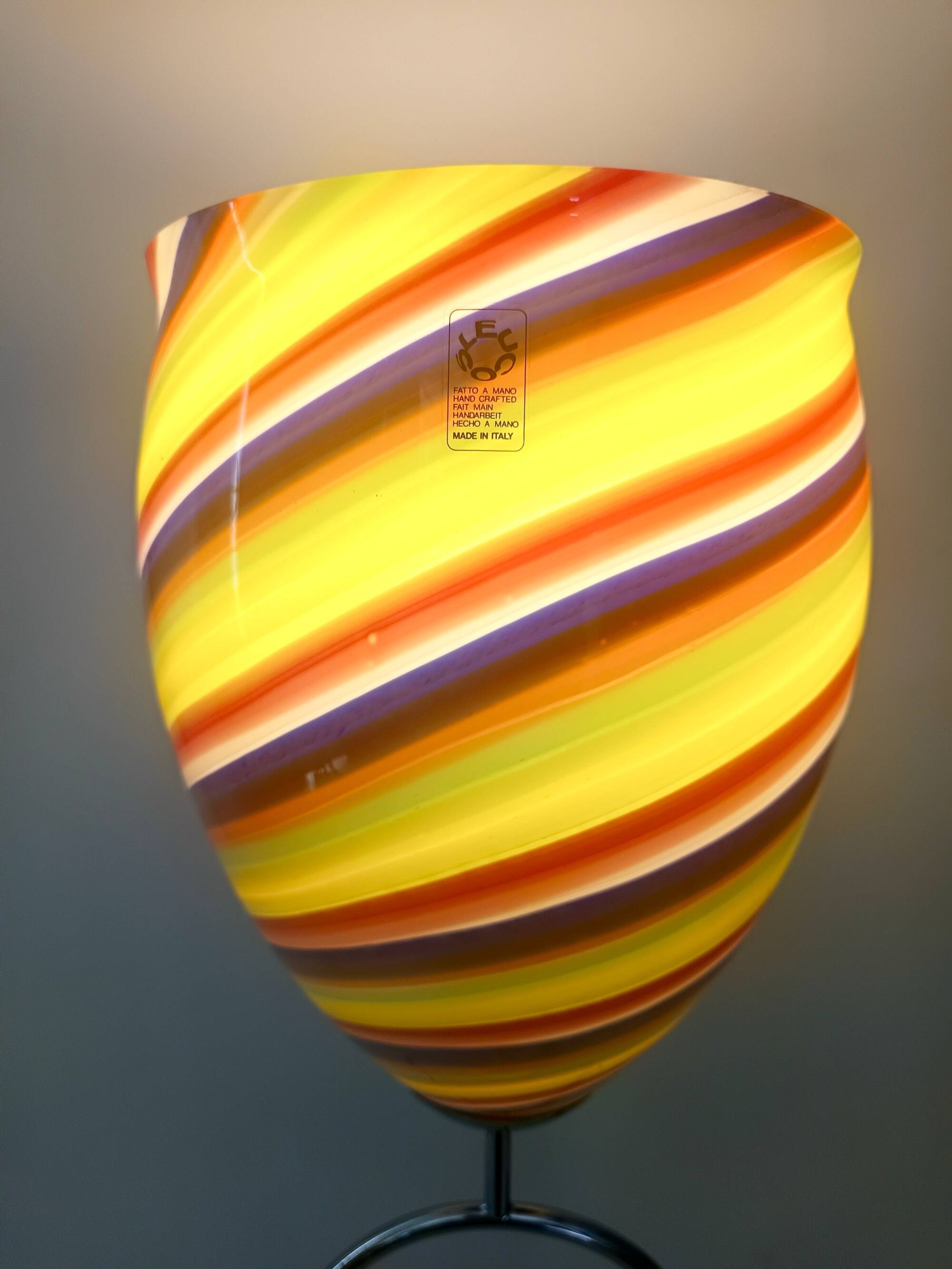 Multicolored Murano Glass Table Lamp by Leucos, Italy 1980s
