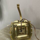 Candle holder with 20th century spelter socket mounted as a flame bulb lamp