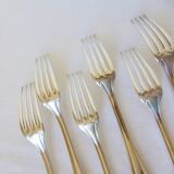 6 Christofle art deco style silver plated forks