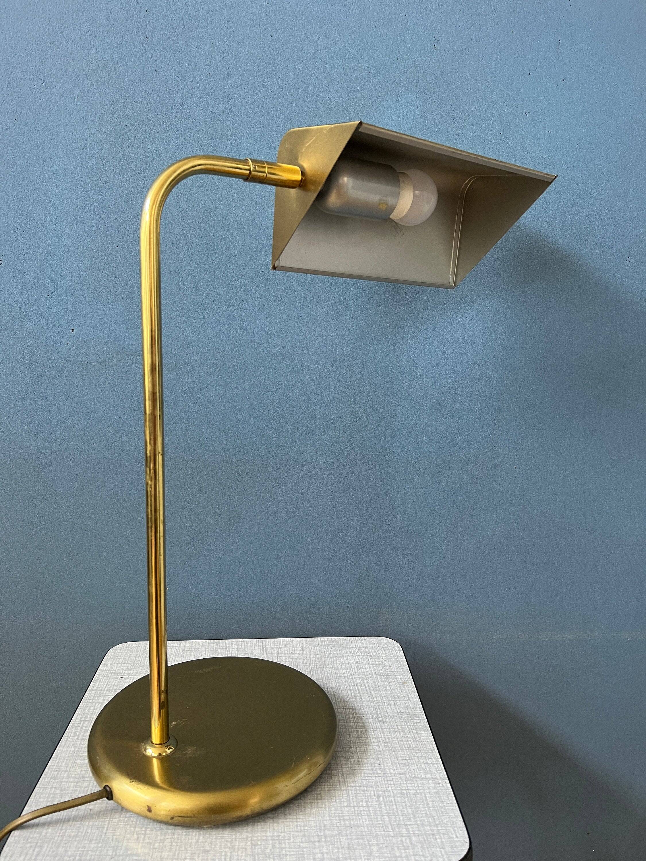 Mid-Century brass desk lamp - Bauhaus style table lamp - gold lamp